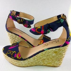 Nanette Lepore Symphony Wedge Sandals, size 8